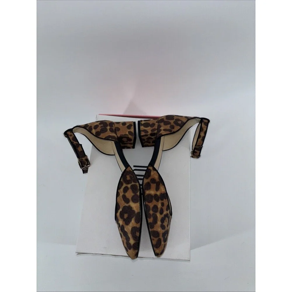 Cabi Kiki Leopard Animal Print Ankle Strap Brown Black 6015 Block Heel Size 8